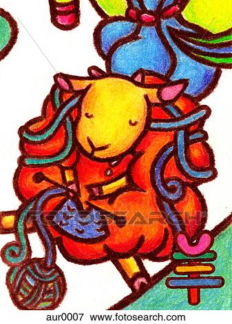 Illustration of a Chinese New Year symbol of a Ram View Large Illustration Stock Illustration - Illustration of a Chinese New Year symbol of a Ram. Fotosearch