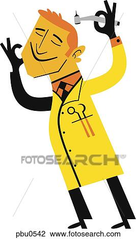 Illustration of a dentist with a drill View Large Illustration Drawing - Illustration of a dentist with a drill. Fotosearch