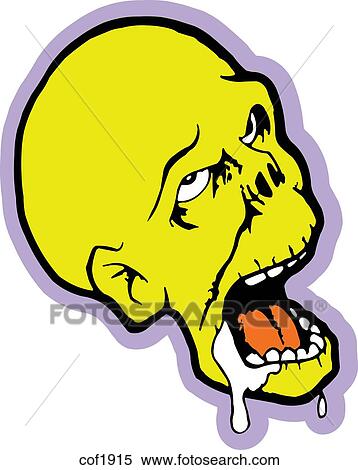 Stock Illustration - Illustration of a drooling skull. Fotosearch