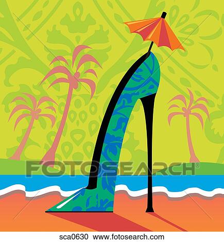 Clipart - Illustration of a high heel shoe. Fotosearch