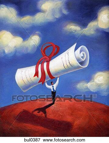 Illustration of a man holding a big scroll View Large Illustration Stock Illustration - Illustration of a man holding a big scroll. Fotosearch