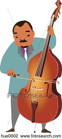 Drawing - Illustration of a man playing a cello. Fotosearch