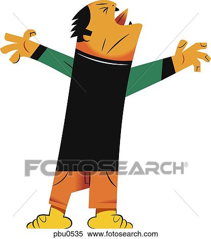 Stock Illustration - Illustration of a man screaming. Fotosearch
