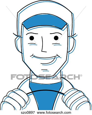 Stock Illustration - Illustration of a man steering. Fotosearch