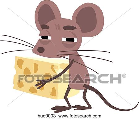 Illustration of a mouse carrying a big piece of cheese View Large Illustration Drawing - Illustration of a mouse carrying a big piece of cheese. Fotosearch