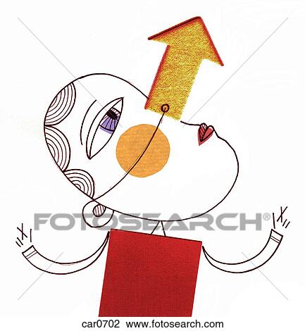 Illustration of a person with an arrow for a nose View Large Illustration Drawing - Illustration of a person with an arrow for a nose. Fotosearch