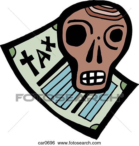 Illustration of a skull and a tax form View Large Illustration Stock Illustration - Illustration of a skull and a tax form. Fotosearch