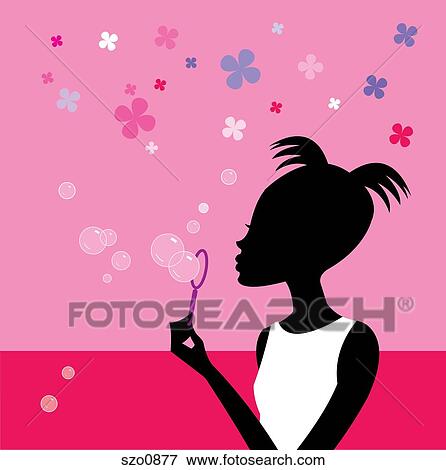 Illustration of a woman blowing bubbles View Large Illustration Stock Illustration - Illustration of a woman blowing bubbles. Fotosearch