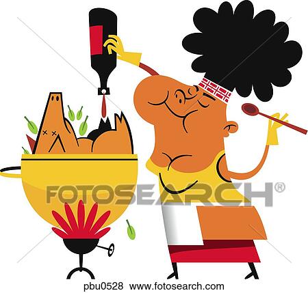 Illustration of a woman putting sauce on a roasting pig View Large Illustration Stock Illustration - Illustration of a woman putting sauce on a roasting pig. Fotosearch