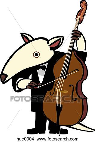 Illustration of an aardvark playing the cello View Large Illustration Stock Illustration - Illustration of an aardvark playing the cello . Fotosearch