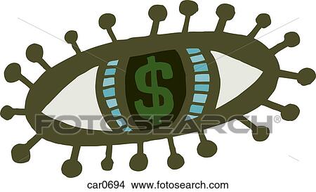 Illustration of an eye with a dollar sign in it View Large Illustration Stock Illustration - Illustration of an eye with a dollar sign in it. Fotosearch