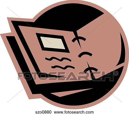 Clipart - Illustration of an open binder. Fotosearch