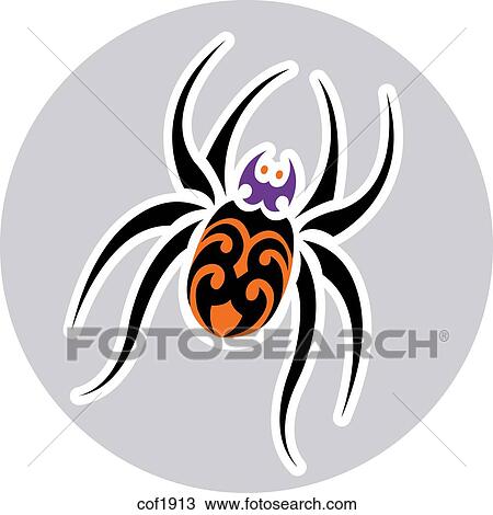 Illustration of an orange and purple spider View Large Illustration Drawing - Illustration of an orange and purple spider. Fotosearch