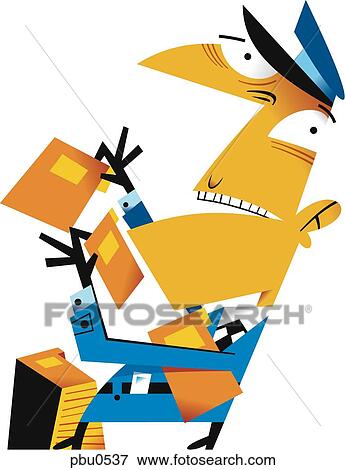 Stock Illustration - Illustration of an overworked businessman. Fotosearch