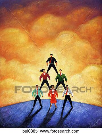 Illustration of people standing in the form of a pyramid View Large Illustration Stock Illustration - Illustration of people standing in the form of a pyramid. Fotosearch