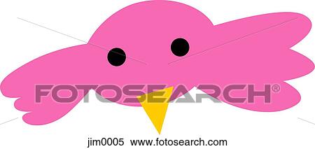 A ピンク 鳥 イラスト Jim0005 Fotosearch