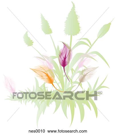 A 装飾用である 花の花束 の 池 花 そして 葉 クリップアート 切り張り イラスト 絵画 集 Nes0010 Fotosearch