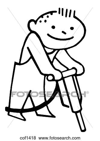 Stock Illustration - A black and white version of a cartoon style drawing of a construction worker. Fotosearch