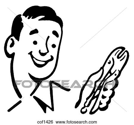 Stock Illustration - A black and white version of a cartoon style drawing of a construction worker. Fotosearch
