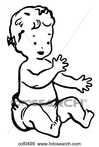 Stock Illustration - A black and white version of a portrait drawing of a young boy. Fotosearch