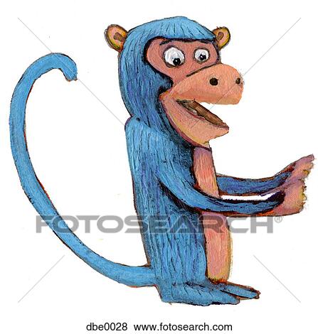 Stock Illustration - A blue Monkey. Fotosearch