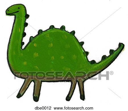 Drawing - A Brontosaurus. Fotosearch