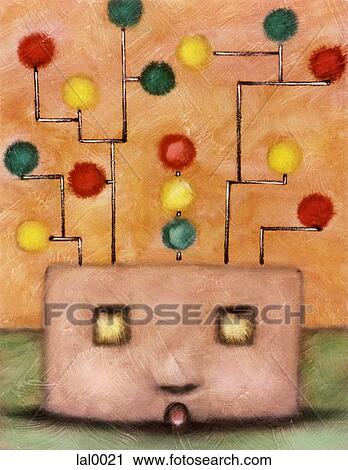A building that resembles a face with objects protruding from the top View Large Illustration Clip Art - A building that resembles a face with objects protruding from the top. Fotosearch