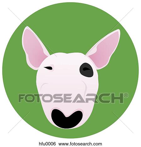 A Bull Terrier on a green circular background View Large Illustration Stock Illustration - A Bull Terrier on a green circular background. Fotosearch