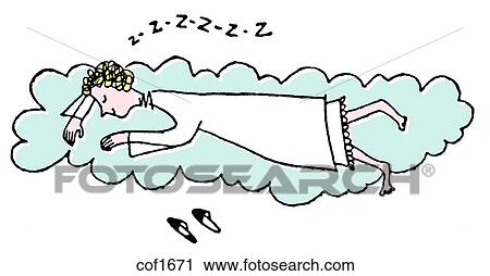 A cartoon style illustration of a woman sleeping View Large Illustration Clip Art - A cartoon style illustration of a woman sleeping. Fotosearch