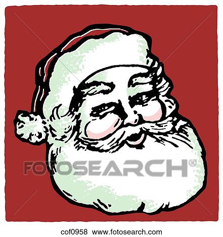 Stock Illustration - A Christmas inspired Santa illustration. Fotosearch