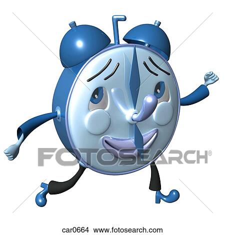 A clock on the run illustrated in a 3D style View Large Illustration Stock Illustration - A clock on the run illustrated in a 3D style. Fotosearch