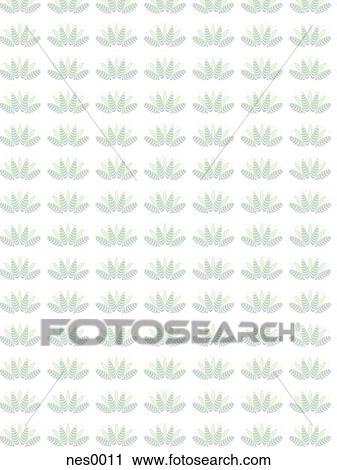 Clip Art - A decorative pattern consisting of green leaf shapes. Fotosearch