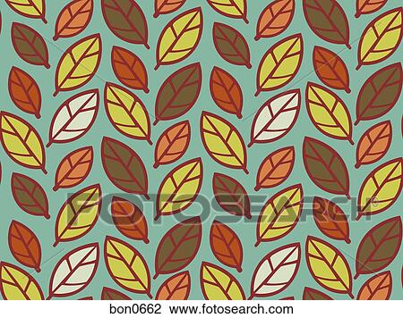 Drawing - A decorative pattern of leaves. Fotosearch