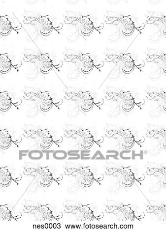 Drawing - A decorative swirling pattern in shades of grey. Fotosearch