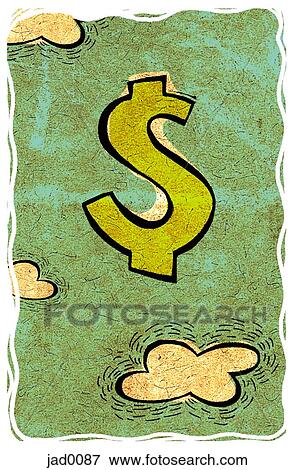 A dollar symbol in the sky View Large Illustration Stock Illustration - A dollar symbol in the sky. Fotosearch