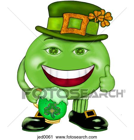 A drawing of a happy St. Patricks character View Large Illustration Clip Art - A drawing of a happy St. Patricks character. Fotosearch