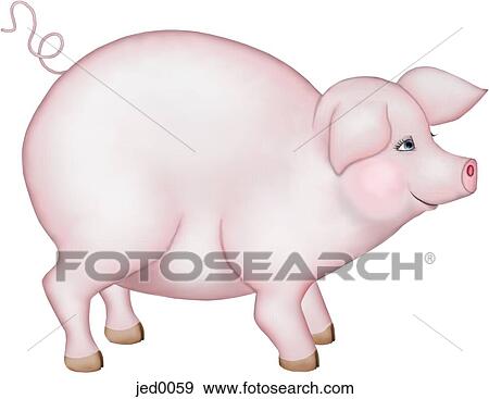 A drawing of a robust pig View Large Illustration Stock Illustration - A drawing of a robust pig. Fotosearch