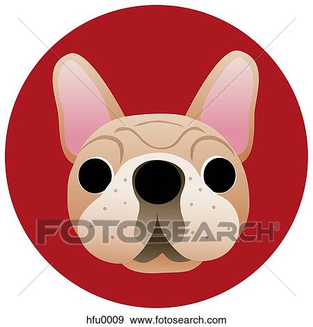 A French Bulldog on a red circular background View Large Illustration Stock Illustration - A French Bulldog on a red circular background. Fotosearch