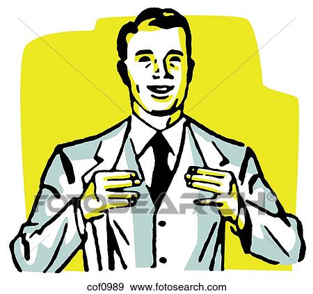Stock Illustration - A graphic vintage illustration of a smart looking businessman. Fotosearch