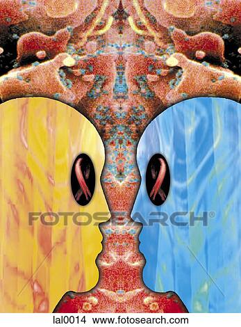 Stock Illustration - A image consisting of two figures facing each other. Fotosearch