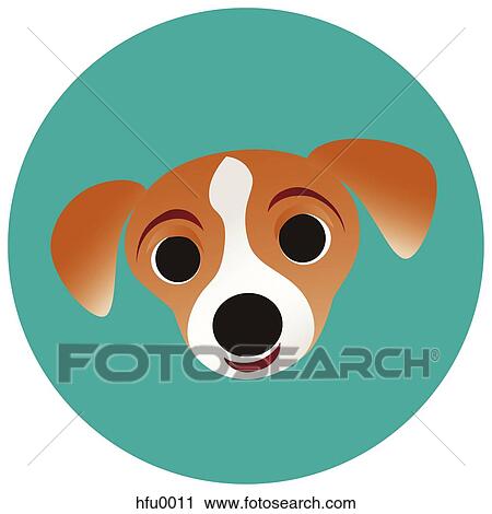 A Jack Russell terrier on a teal circular background View Large Illustration Clip Art - A Jack Russell terrier on a teal circular background. Fotosearch