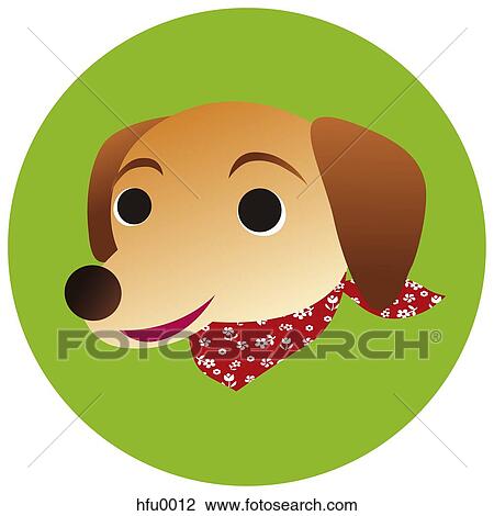 A Labrador on a green circular background View Large Illustration Drawing - A Labrador on a green circular background. Fotosearch