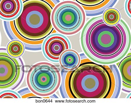 Stock Illustration - A layered pattern effect with circles of color. Fotosearch