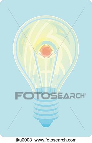 A light globe on a blue background View Large Illustration Drawing - A light globe on a blue background. Fotosearch