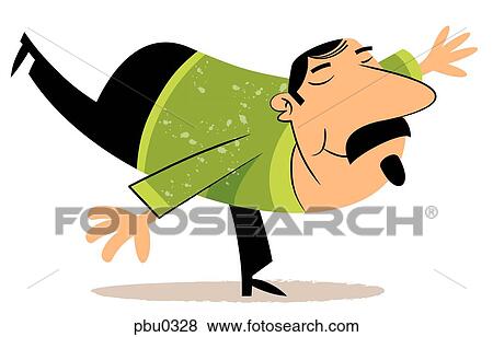 Stock Illustration - A man balancing on one leg. Fotosearch