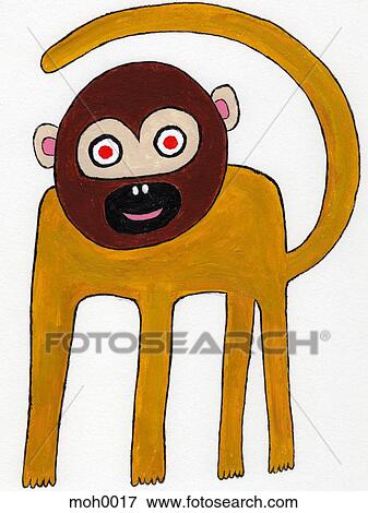 A naive drawing of a monkey View Large Illustration Stock Illustration - A naive drawing of a monkey. Fotosearch