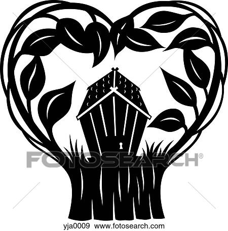 Stock Illustration - A paper-cut design of a tree house. Fotosearch