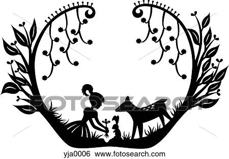 A paper-cut design of a young girl planting a seedling View Large Illustration Stock Illustration - A paper-cut design of a young girl planting a seedling. Fotosearch