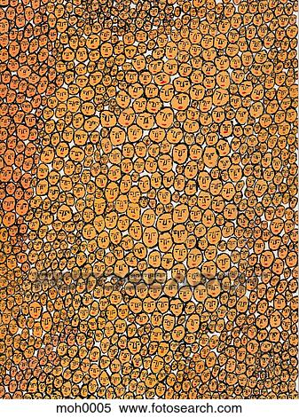 A pattern of little faces View Large Illustration Stock Illustration - A pattern of little faces. Fotosearch