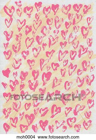 Stock Illustration - A pattern of pink hearts. Fotosearch